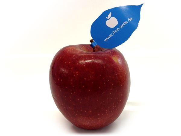 Logo Werbeapfel Mit Pr Blatt Bedruckt Als Werbeartikel