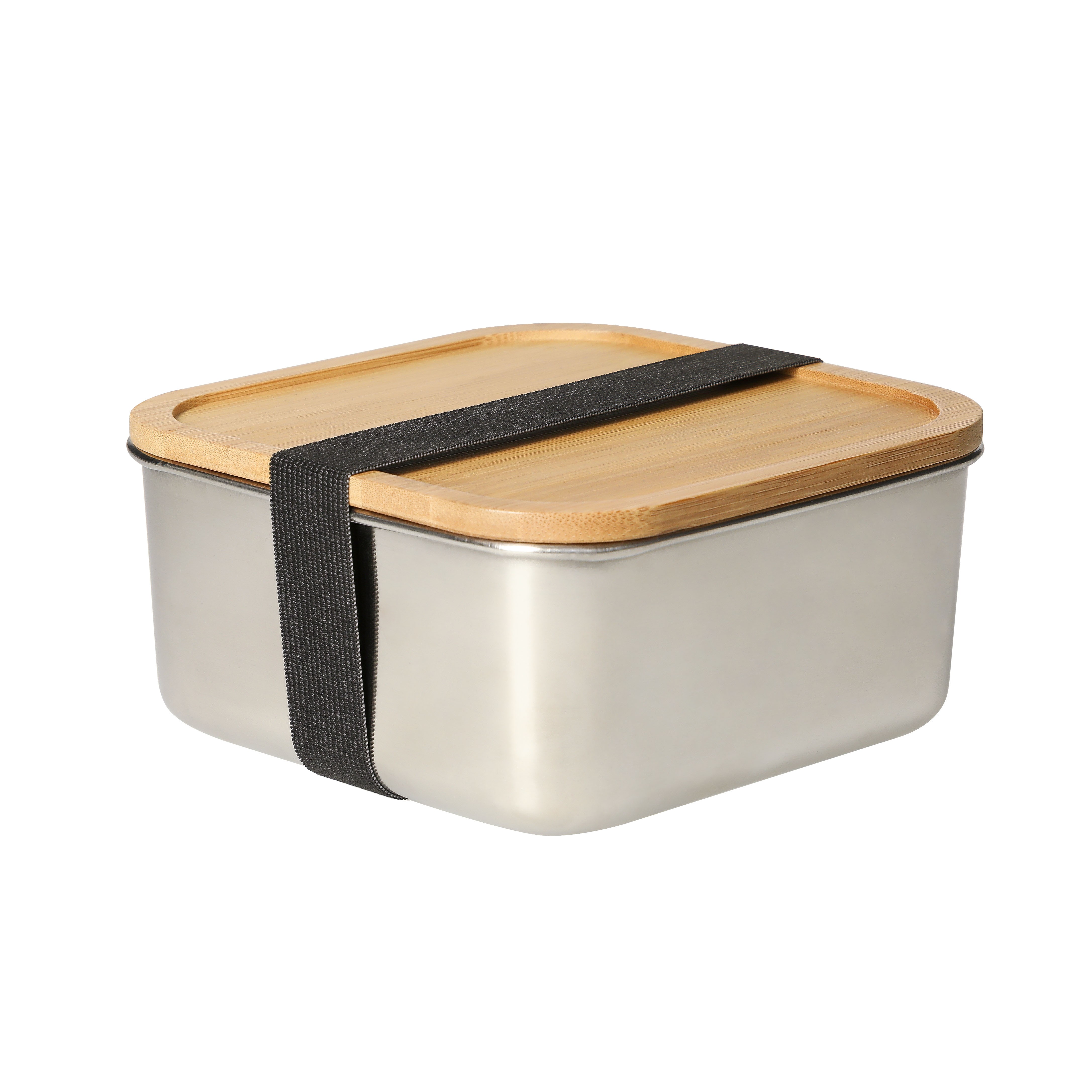 Lunchbox "Vesper", groß, silber/natur