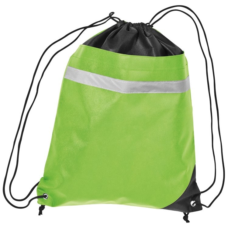 Non-Woven Gym-Bag mit reflektierendem Streifen