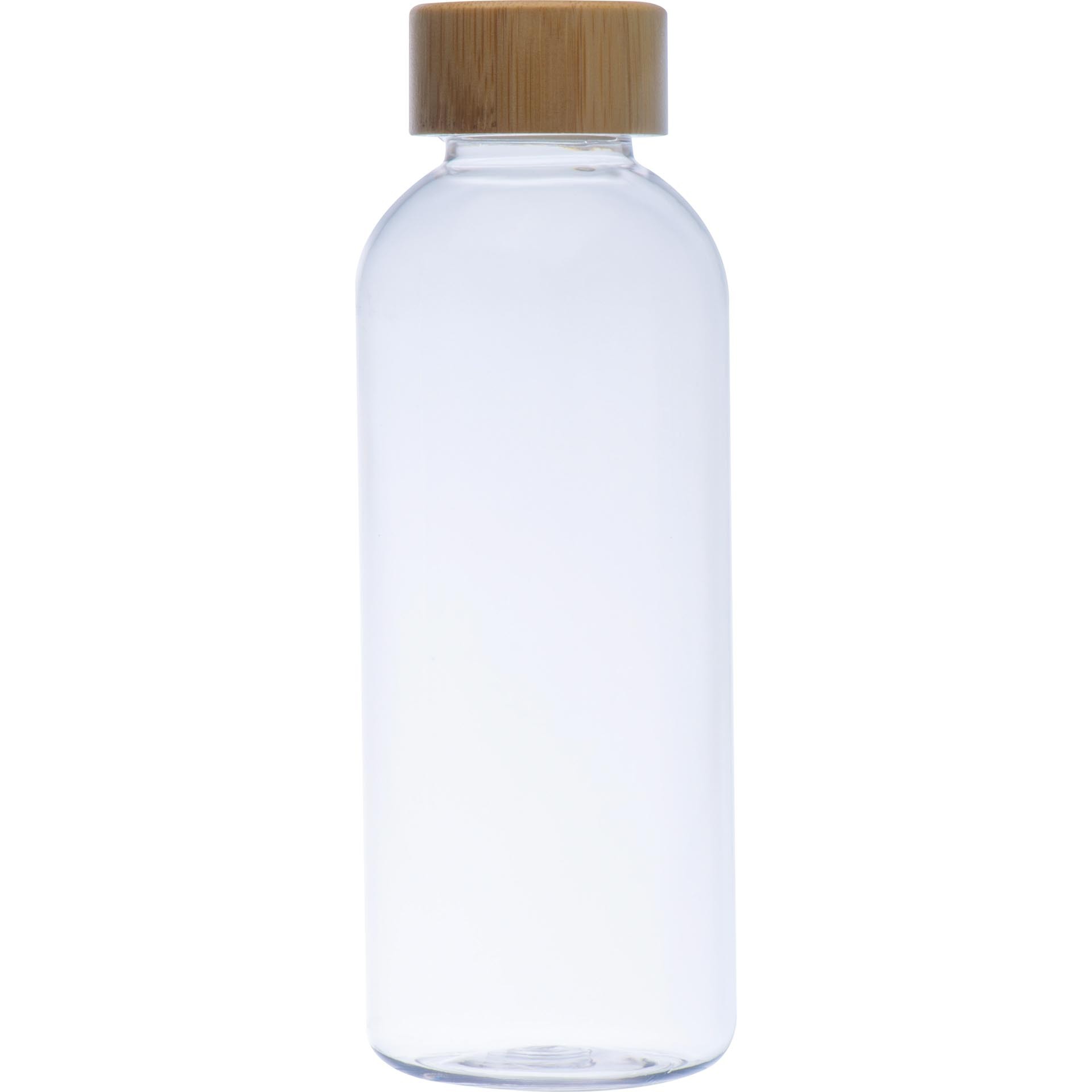 PET Trinkflasche mit Bambusdeckel, 600ml, transparent bedruckt als  Werbeartikel 365.207362