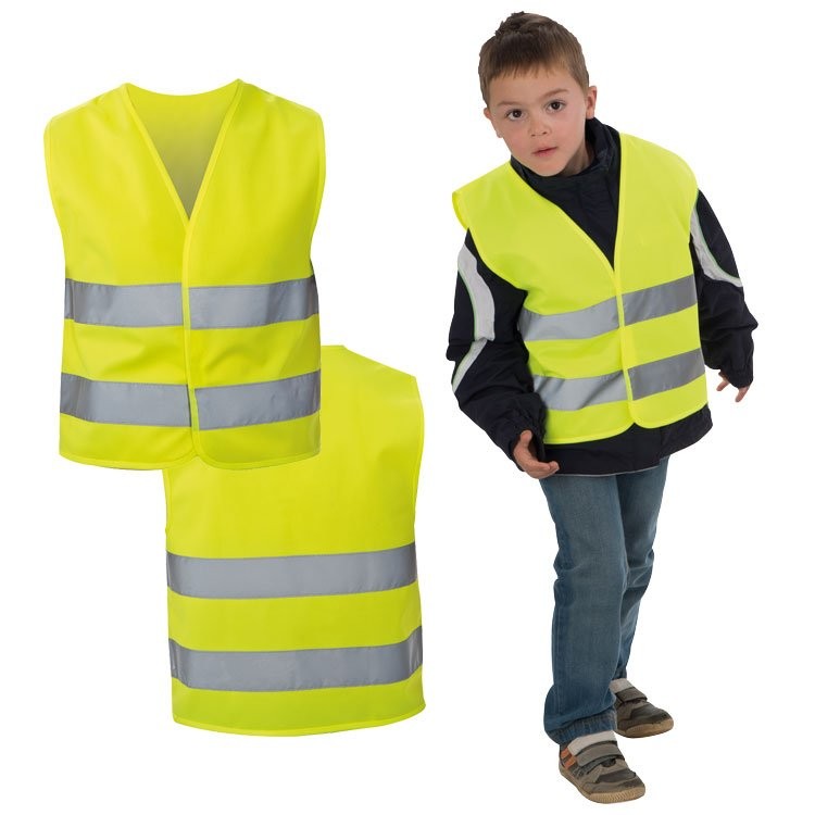 Kinder Sicherheitsweste Warnweste Gelb Orange EN 1150 Reflektorstreifen 