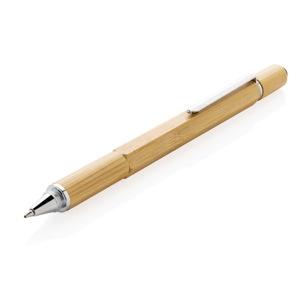 5-in-1 Bambus Tool-Stift, braun bedruckt als Werbeartikel 882542735