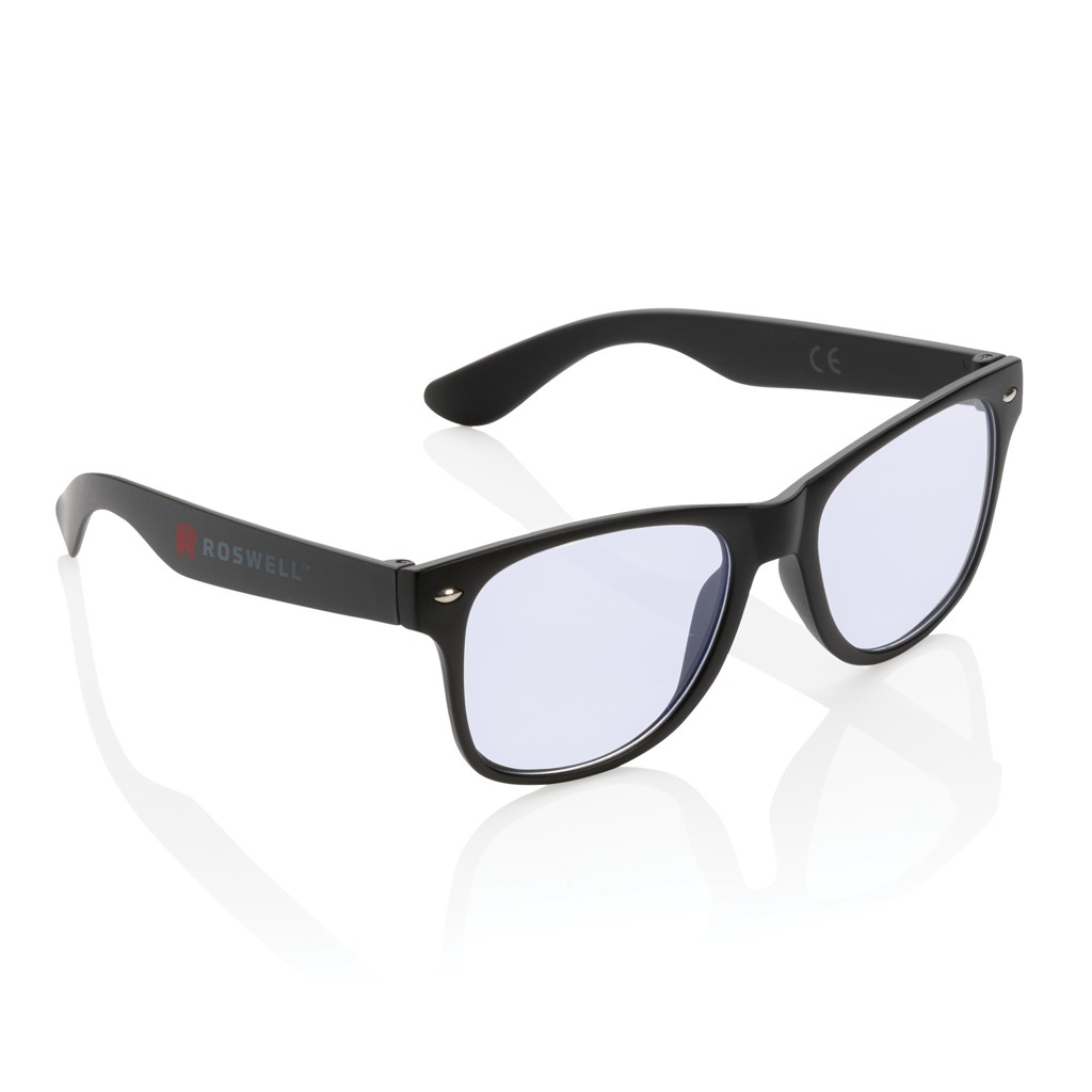 Blaulichtfilter-Brille, schwarz bedruckt als Werbeartikel 882543181
