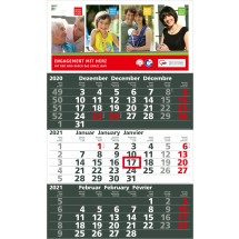 Einblatt-Monatskalender Solid 3 Complete - dunkelblau
