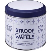 Metalldose für Stroopwafel Amsterdam, 8 Stck. - Blau/Weiß