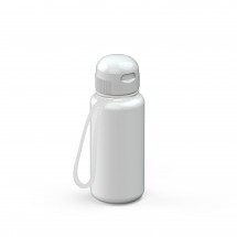 Trinkflasche "Sports" colour inkl. Strap 0,4 l, weiß/transparent