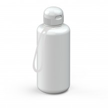 Trinkflasche "Sports" colour inkl. Strap 1,0 l, weiß/transparent