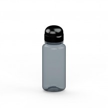 Trinkflasche "Sports" grau-transparent 0,4 l, RPET, grau/schwarz