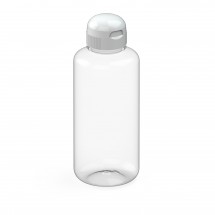 Trinkflasche "Sports" klar-transparent 1,0 l, transparent/weiß