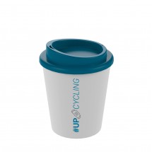 Kaffeebecher "Premium", small upcycling, weiß/ocean