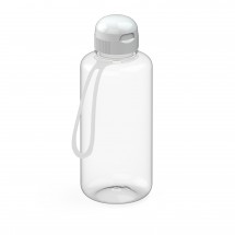 Trinkflasche "Sports" klar-transparent inkl. Strap 1,0 l, transparent/weiß