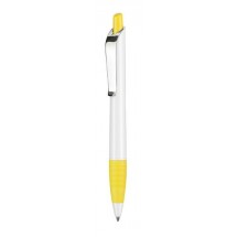 Kugelschreiber BOND - weiss/zitronen-gelb