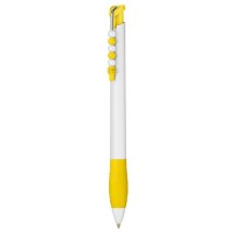 Kugelschreiber SOFT-BILLARD - weiss/zitronen-gelb