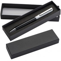 Kugelschreiber mit silbernem Oberteil - schwarz