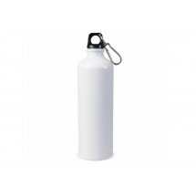 Aluminium Wasserflasche mit Karabiner Sublimation 750ml, Weiss