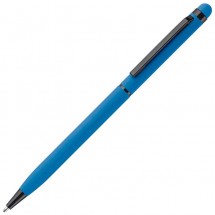 Kugelschreiber Stylus Metall gummiert - Blau