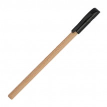 Holzkugelschreiber mit schwarzer Kunststoffkappe - braun
