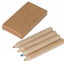 Set bestehend aus 4 Holzbuntstiften - braun