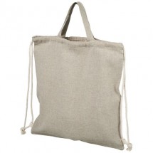 Pheebs Rucksack mit Kordelzug aus recycelter Baumwolle, 150 g/m²- Heather Natural