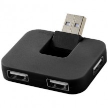Gaia USB-Hub mit 4 Anschlüssen - Schwarz
