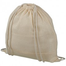Maine Rucksack mit Kordelzug aus Baumwollgewebe- Natural