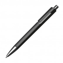 Kunststoffkugelschreiber mit silbernen Applikationen - schwarz