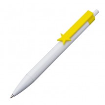 Kugelschreiber mit Clip Herz etc. - gelb
