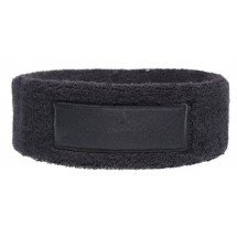 Frottier Stirnband 18 cm mit Label 9*3 cm - schwarz
