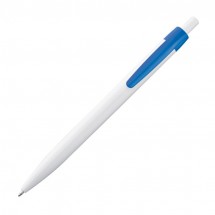 Kunststoffkugelschreiber mit farbigem Clip - blau
