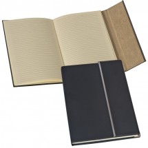 Notizbuch mit Metallstreifen - schwarz