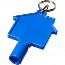 Maximilian Zählerkastenschlüssel in Hausform mit Schlüsselanhänger - blau