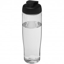 H2O Tempo® 700 ml Sportflasche mit Klappdeckel - transparent/schwarz