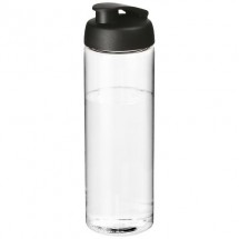 H2O Vibe 850 ml Sportflasche mit Klappdeckel- transparent/schwarz