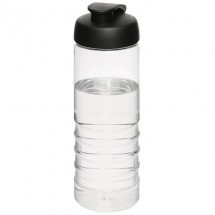 H2O Treble 750 ml Sportflasche mit Klappdeckel- transparent/schwarz