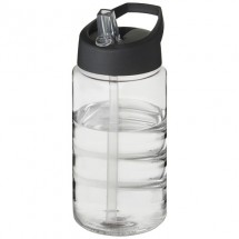 H2O Bop 500 ml Sportflasche mit Ausgussdeckel - transparent/schwarz