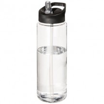 H2O Vibe 850 ml Sportflasche mit Ausgussdeckel- transparent/schwarz