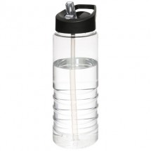H2O Treble 750 ml Sportflasche mit Ausgussdeckel- transparent/schwarz