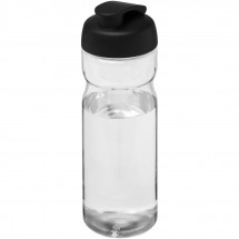 H2O Base® 650 ml Sportflasche mit Klappdeckel - transparent/schwarz