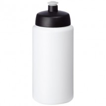 Baseline® Plus grip 500 ml Sportflasche mit Sportdeckel- weiss/schwarz