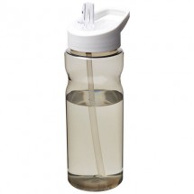 H2O Eco 650 ml Sportflasche mit Ausgussdeckel- kohle/weiss