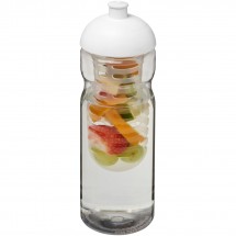 H2O Base® 650 ml Sportflasche mit Stülpdeckel und Infusor - transparent/weiss
