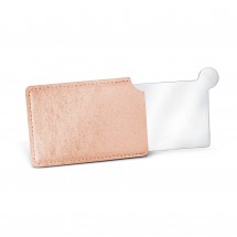 Taschenspiegel aus Edelstahl, im Etui (rosé)
