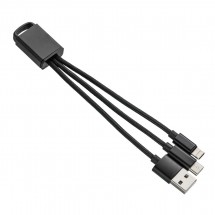 Ladekabel mit 2 in 1 Anschluss und USB Type C REFLECTS-MONTIJA BLACK
