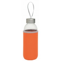 Glas-Flasche TAKE WELL - orange/transparent