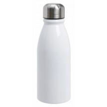 Aluminium Trinkflasche FANCY - silber/weiß