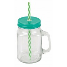 Retro Trinkglas SUMMER DRINK - grün/transparent