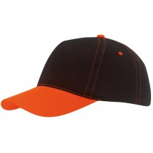 5-Panel-Baseball-Cap SPORTSMAN - orange/schwarz