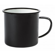Emaille Becher RETRO CUP - schwarz/weiß