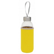 Glas-Flasche TAKE WELL - gelb/transparent