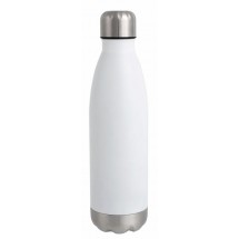 Vakuum-Trinkflasche GOLDEN TASTE doppelwandig - silber/weiß